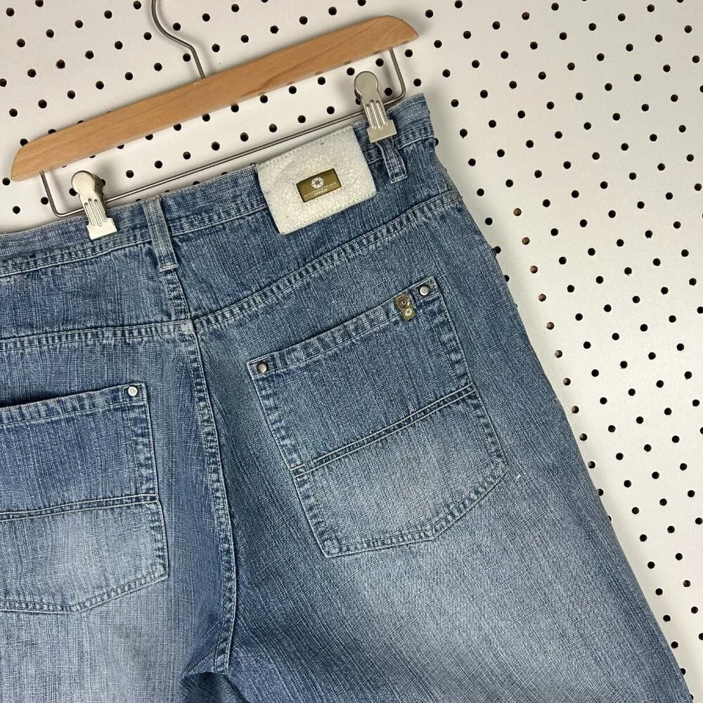 Southpole Baggy Jean Shorts 36 Light Wash Gold Tab Jorts Wide Leg Skate Y2K‎ 90s